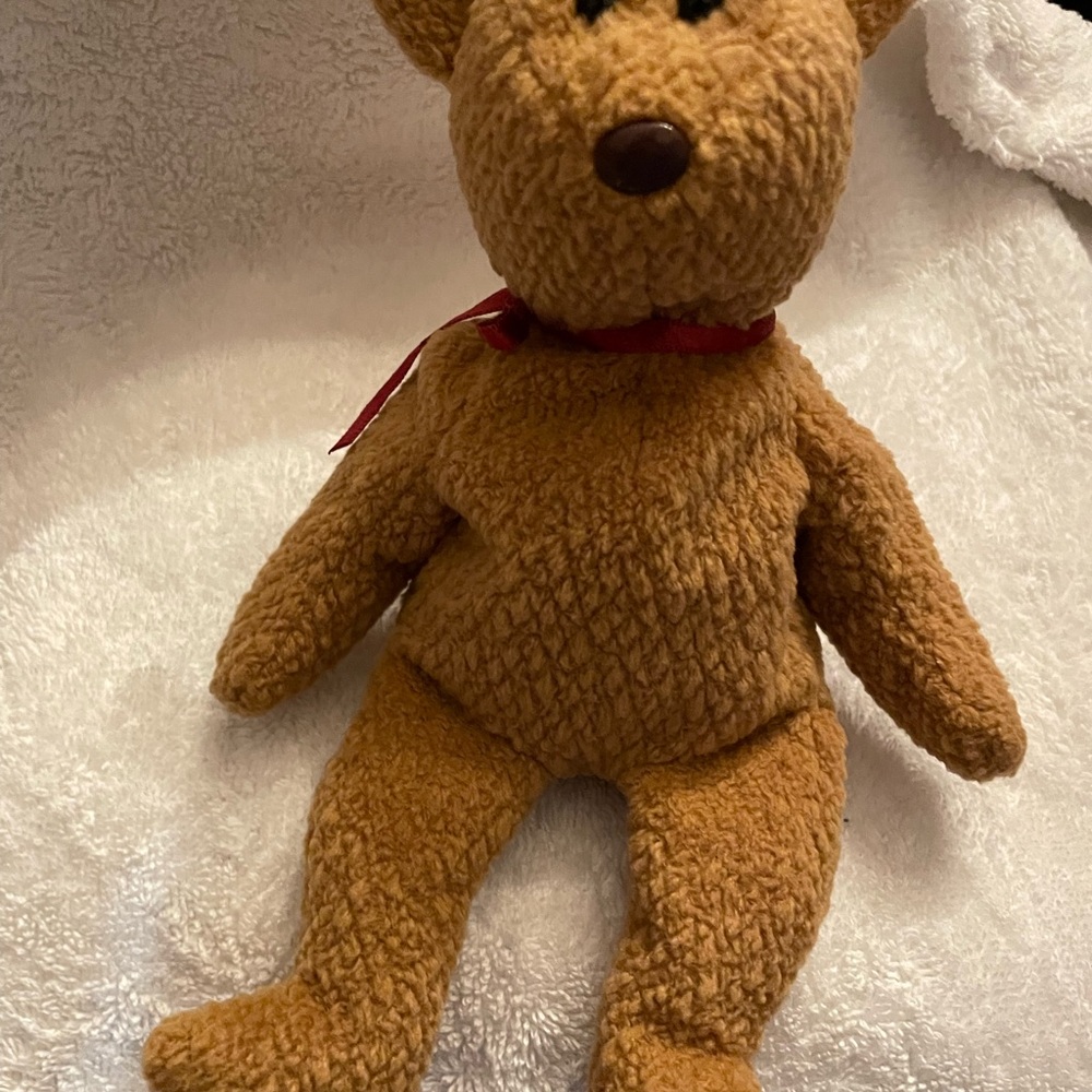 Cozy Tan Plush Beanie Baby Bear for Kids